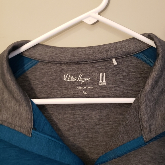 Walter Hagen Men's 11 Majors Pullover 1/4 Zip Navy Blue Teal Golf Shirt XL - Picture 3 of 5